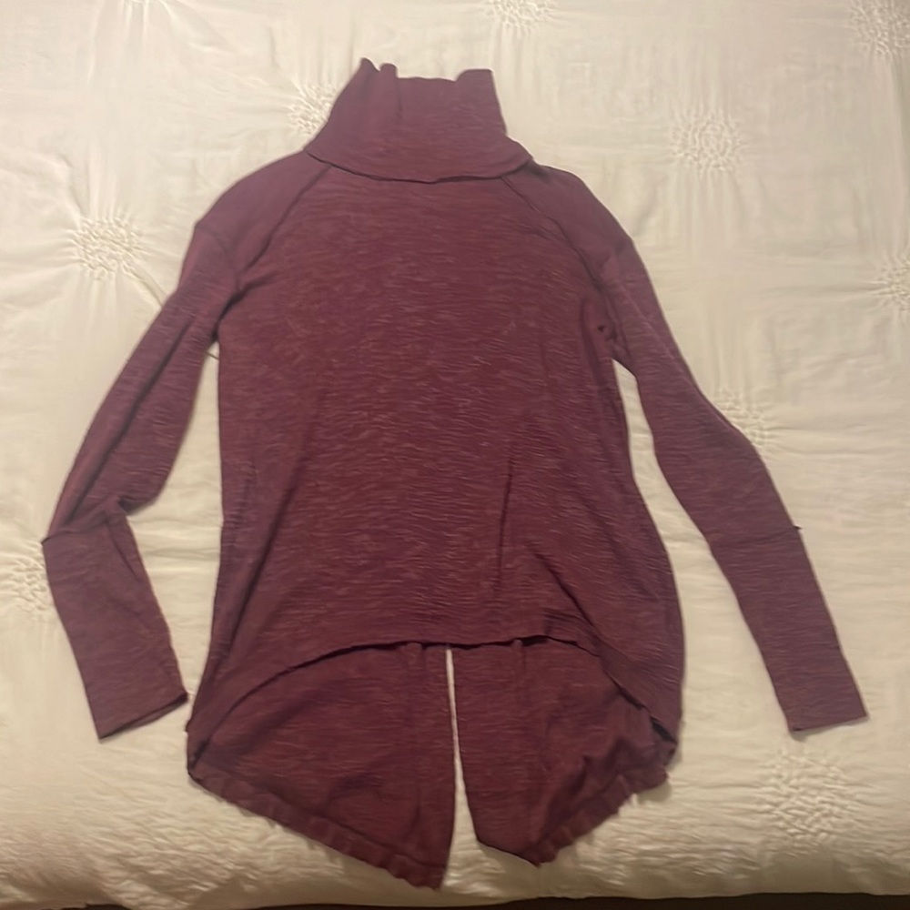 Burgundy Free People Sweater; Open Back at mid to low back; Minimally Used